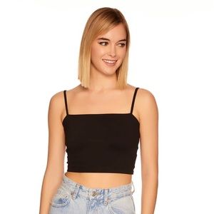 Black Susana Monaco Crop Tank Sz S